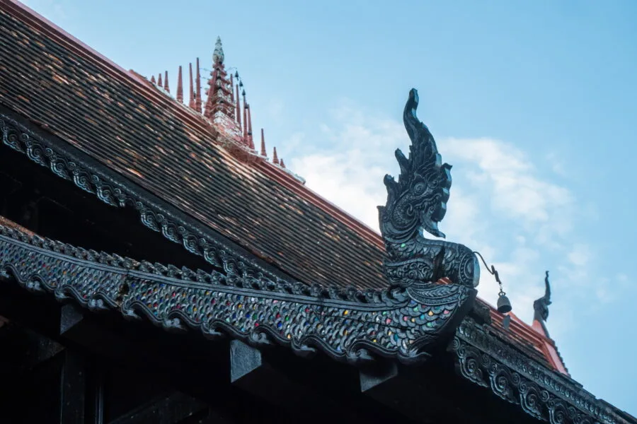 naga roof - wat lok mali - chiang mai