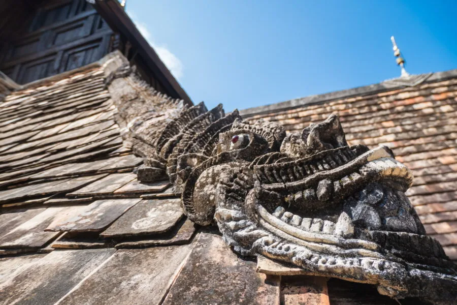 mondop roof sculpture - wat intharawat - chiang mai