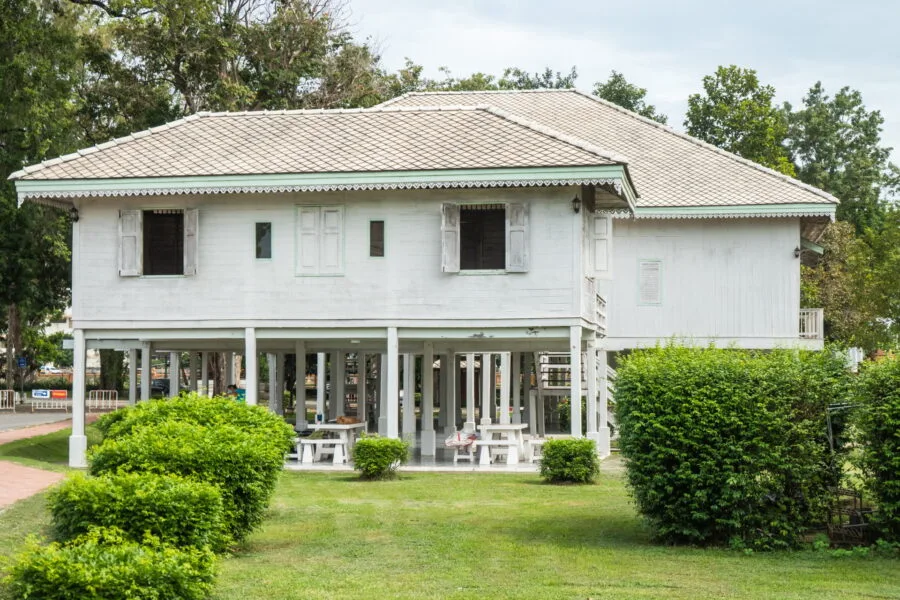 wooden house on stilts chan royal palace phitsanulok