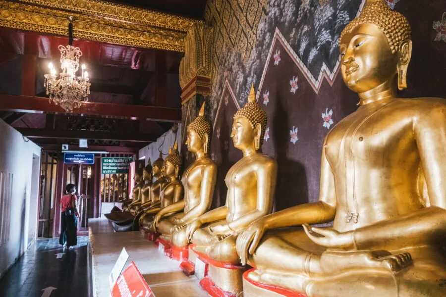 some buddhas at wat phra sri rattana mahathat - phitsanulok