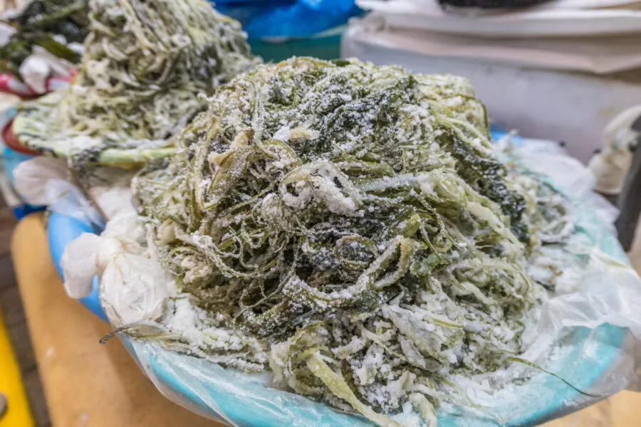 vegetables salt covered market andong