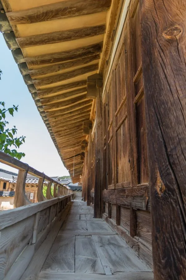 Chunghyodang hahoe wooden house corridor