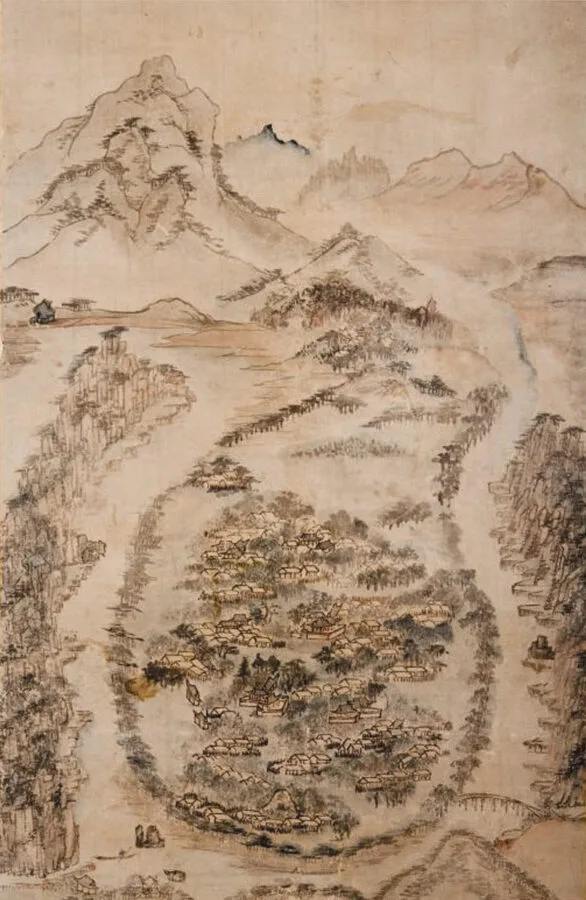 old painting representing hahoe south korea