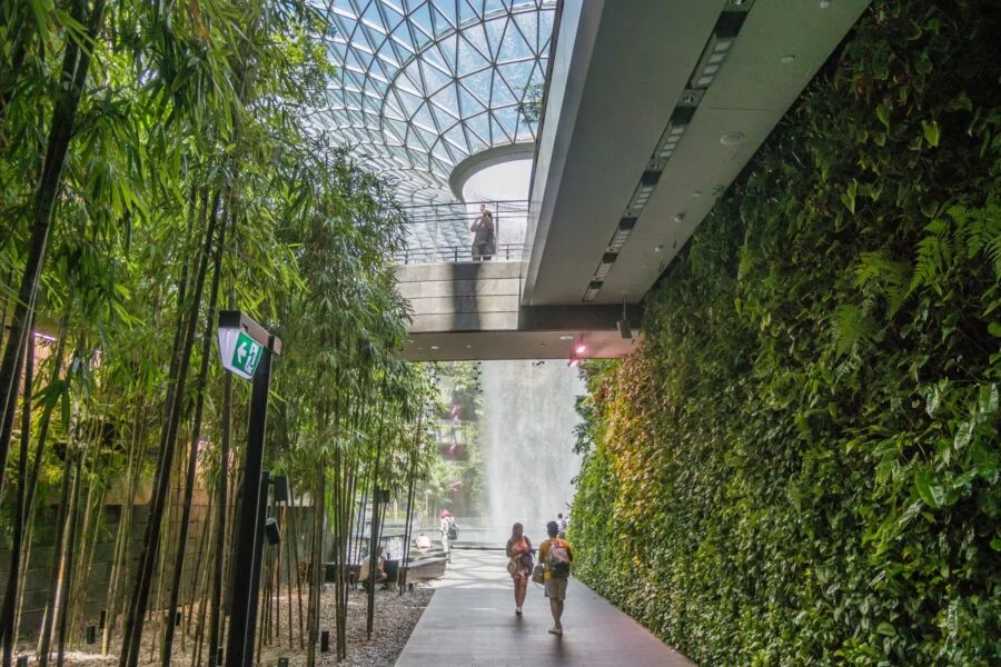 alley leading to rain vortex jewel singapore