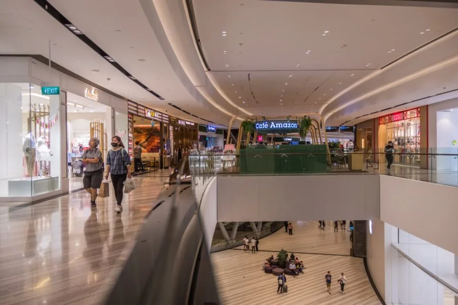 evening atmosphere jewel changi airport singapore