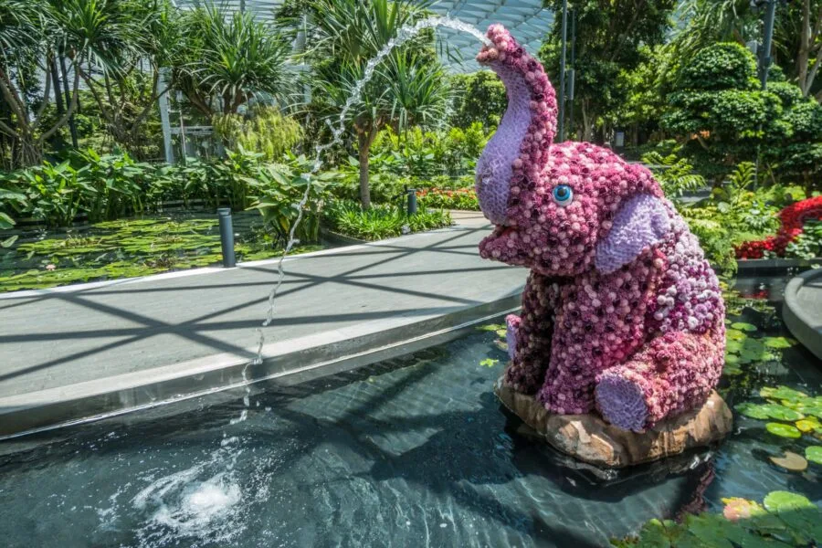 elephant jewel fountain changi airport singapore