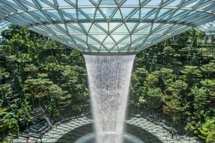 hsbc vortex rain jewel changi airport singapore