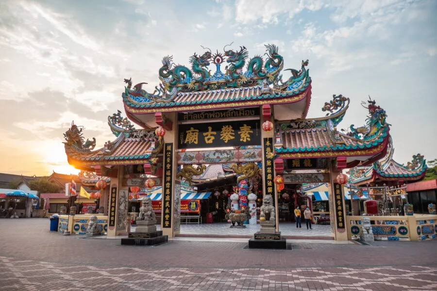 sunset city pillar shrine - dragon descendants museum - suphan buri