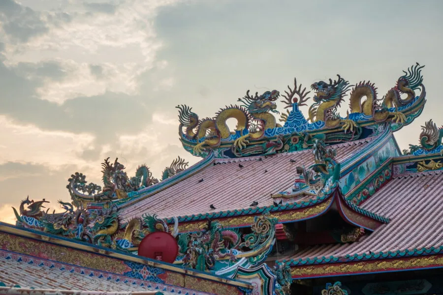 roof building adjoining dragon descendants museum - suphan buri