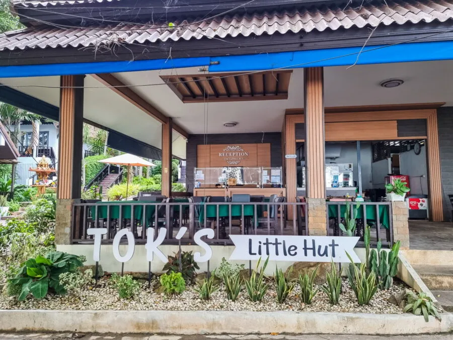 in front of tok little hut ko samet