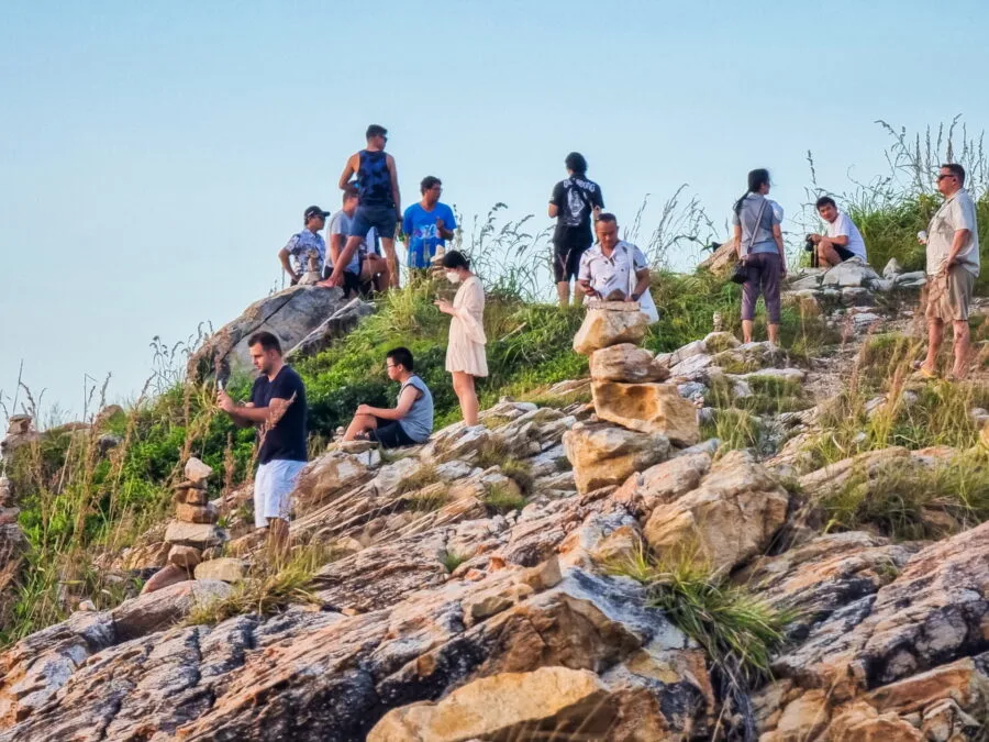 tourists sunset laem toei ko samet