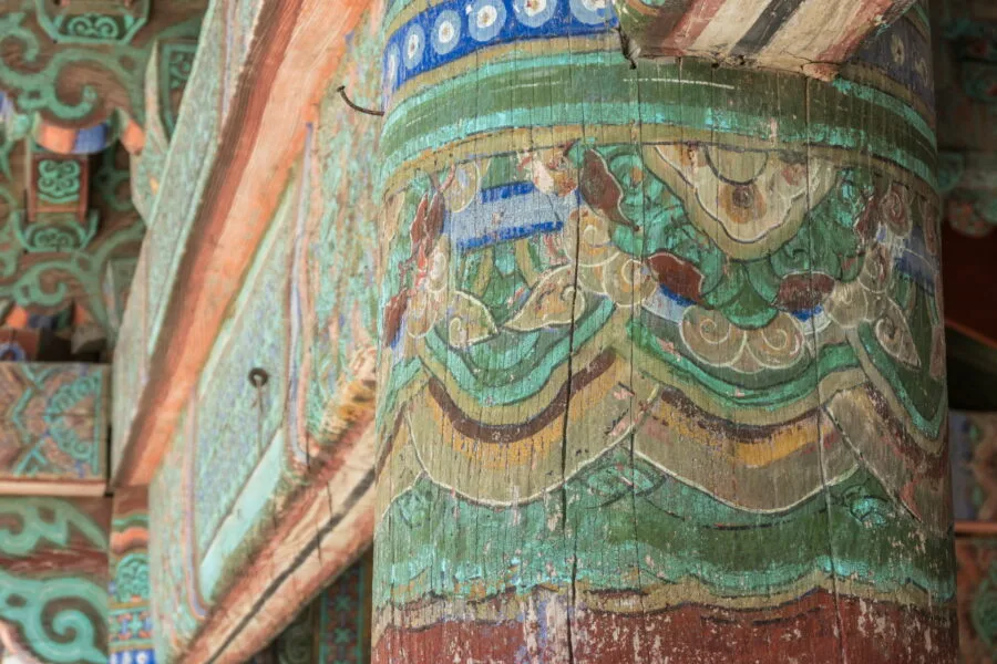 detail motif pole temple bulguksa gyeongju