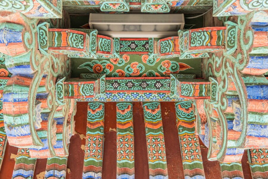 detail plafond cloitre temple bulguksa gyeongju