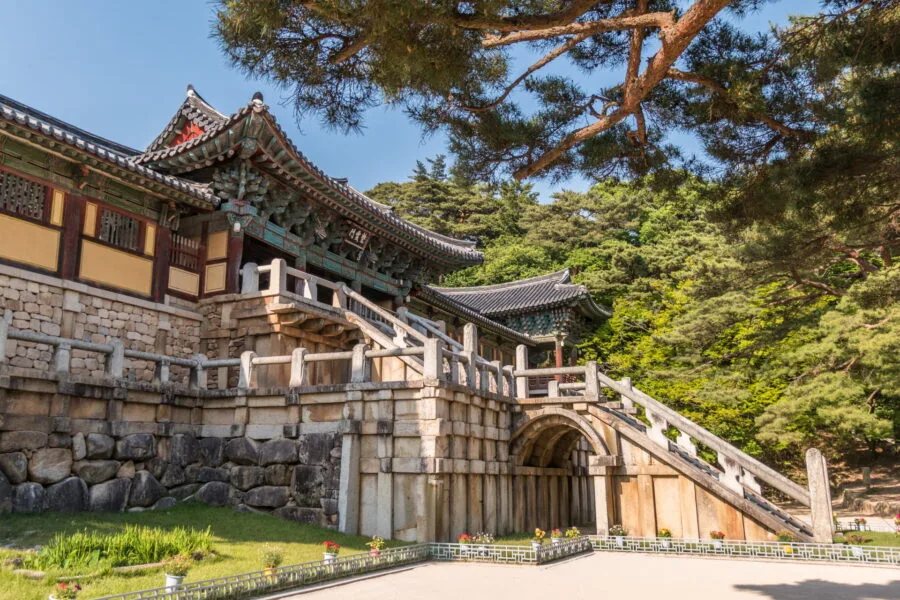 staircase Cheongungyo bridge and Baegungyo bulguksa gyeongju temple