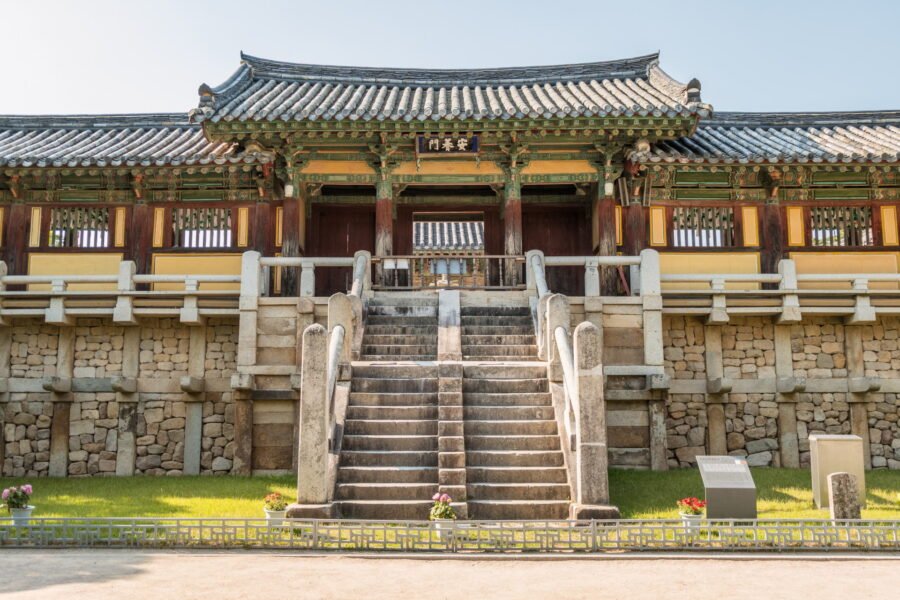 escalier pont Yeonhwagyo et Chilbogyo temple bulguksa gyeongju