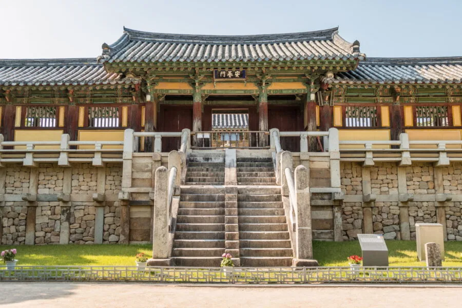 staircase Yeonhwagyo bridge and Chilboyo bulguksa gyeongju temple