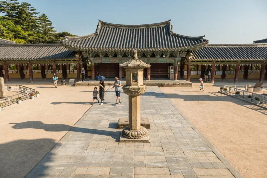 lantern main courtyard bulguksa gyeongju temple