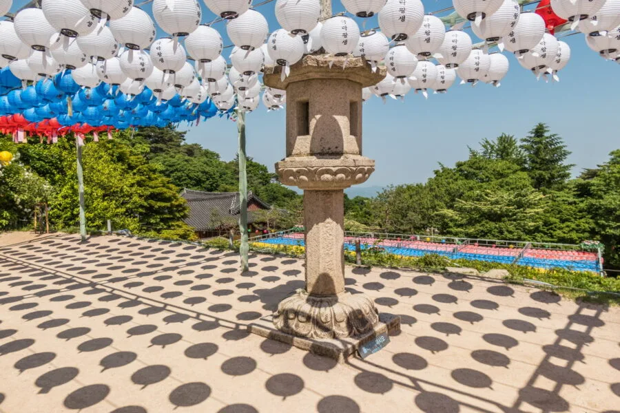 lantern in front of seokguram cave