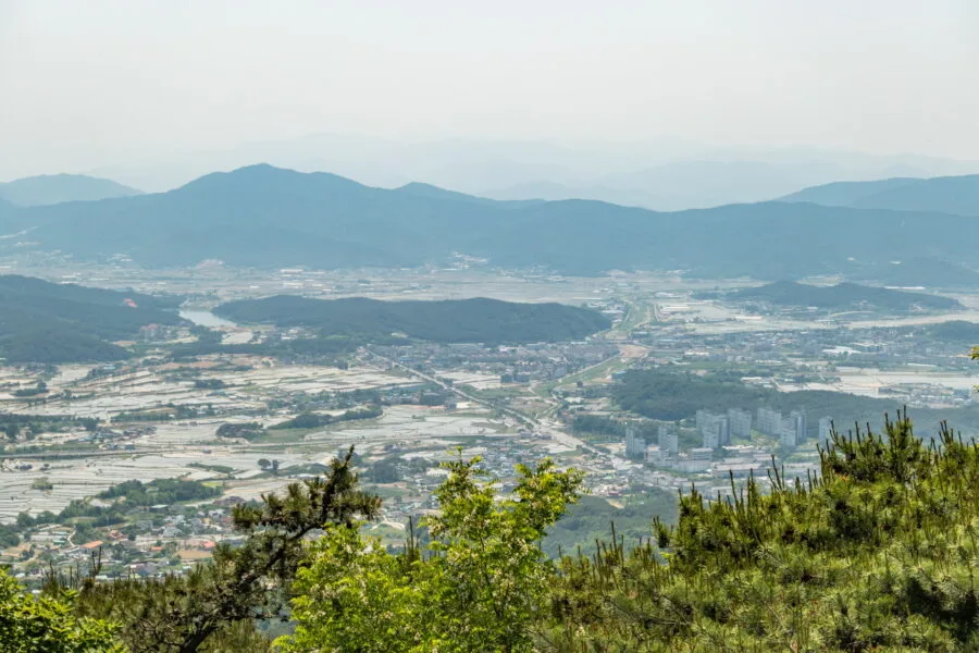 viewpoint of gyeongju from seokguram grotto parking lot