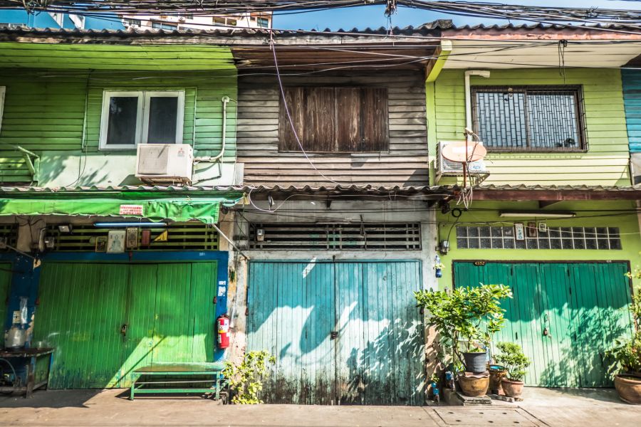 maisons colorés quartier de talat noi bangkok