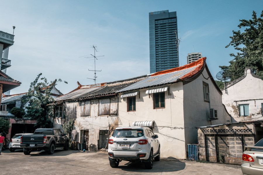 maisons de style chinois quartier de talat noi bangkok