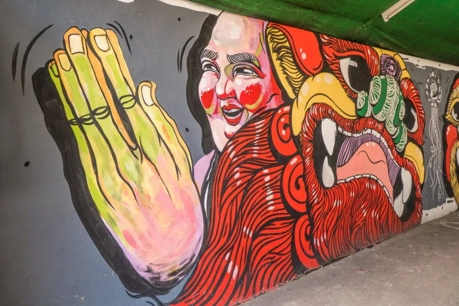 wall painting san chao rong kueak talat noi
