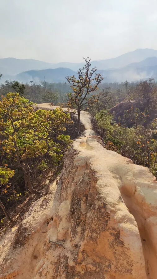 narrow path through canyon