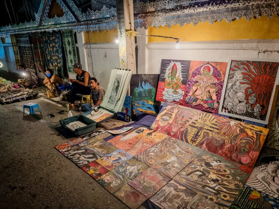 merchant painting pai walking street