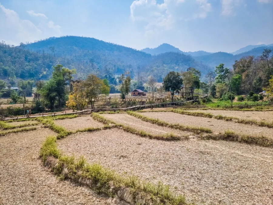 landscape from bamboo bridge pai thailand