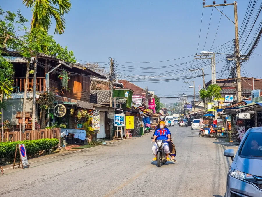 pai street in thailand daytime