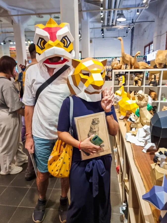 me and jitima cardboard masks Huashan 1914 Creative Park