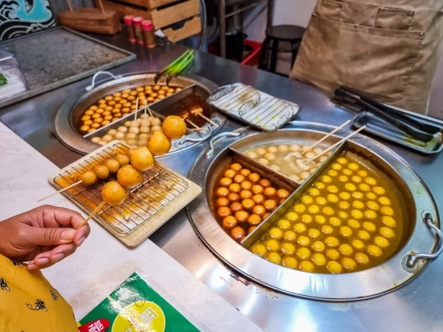 small balls skewers snack taiwan
