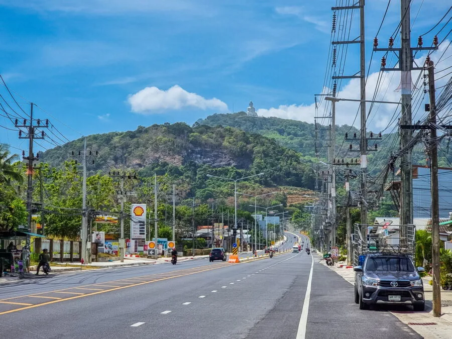 big buddha phuket from the road