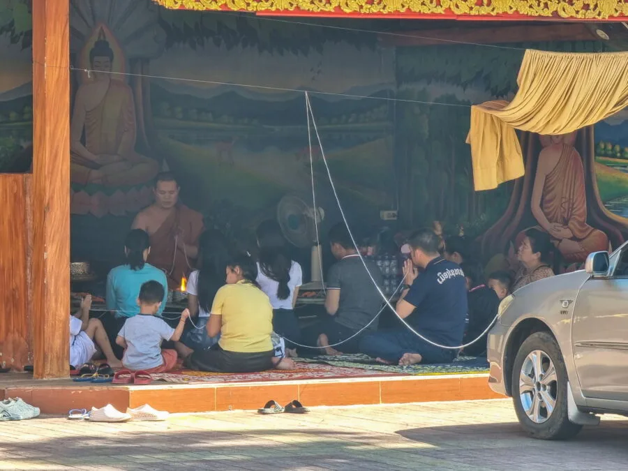 car blessing ceremony vat simuong vientiane