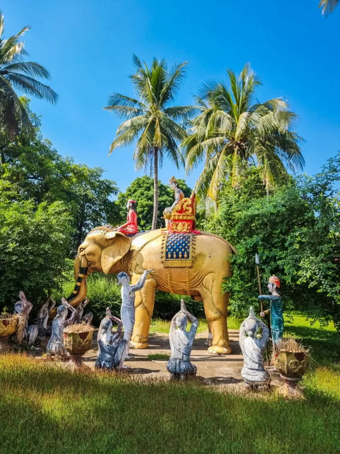 in vat ho pha garden near vientiane