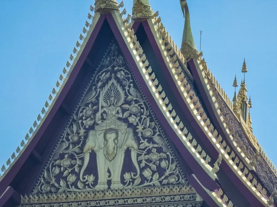 detail roof vat phra keo museum Vientiane