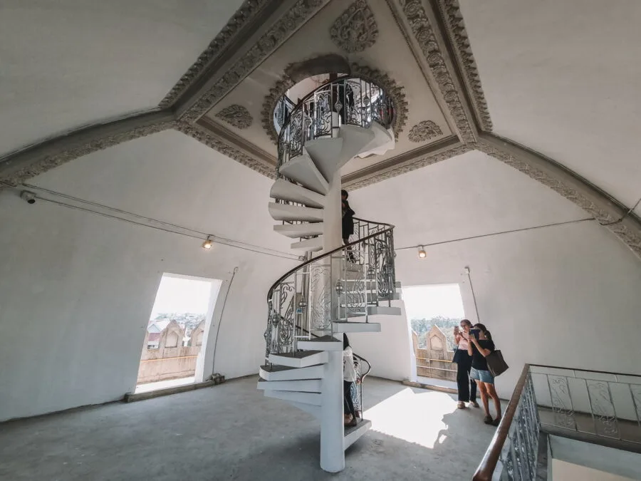 spiral staircase to patuxai summit vientiane