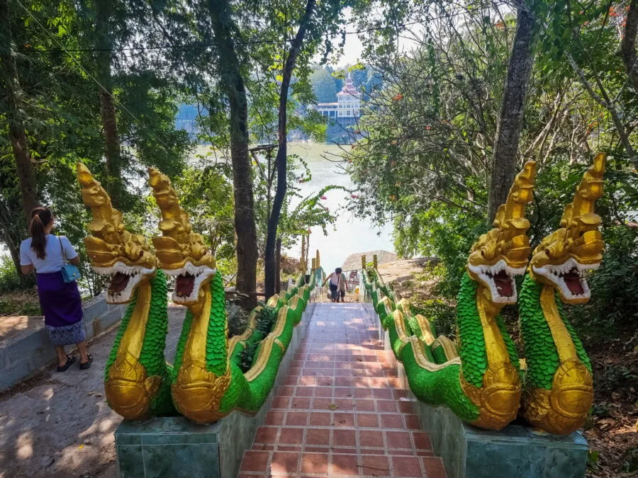 Naga Ptham Phra Temple staircase, Laos