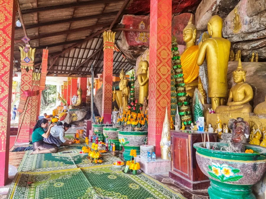 prayer place Tham Phra temple Laos