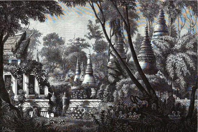 ruins Vientiane engraving louis delaporte 1860s