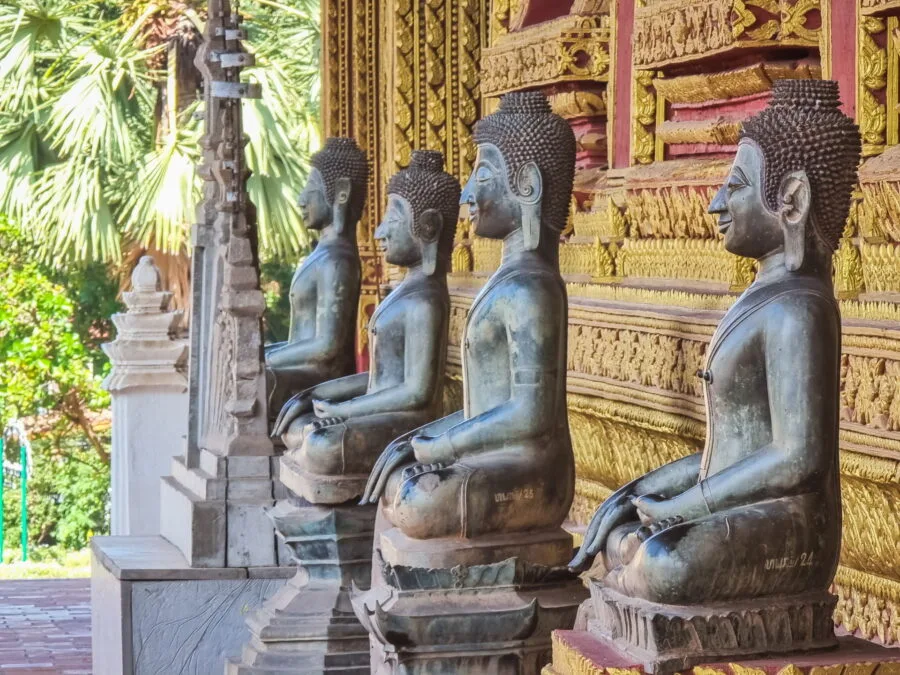buddha statues vat phra keo museum vientiane