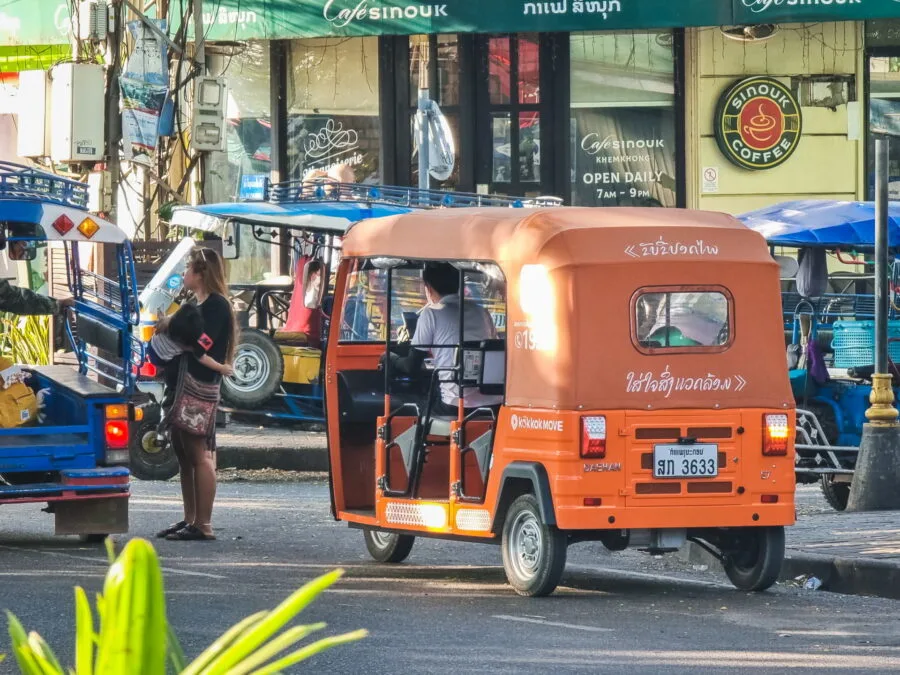 electric tuk tuk vientiane street