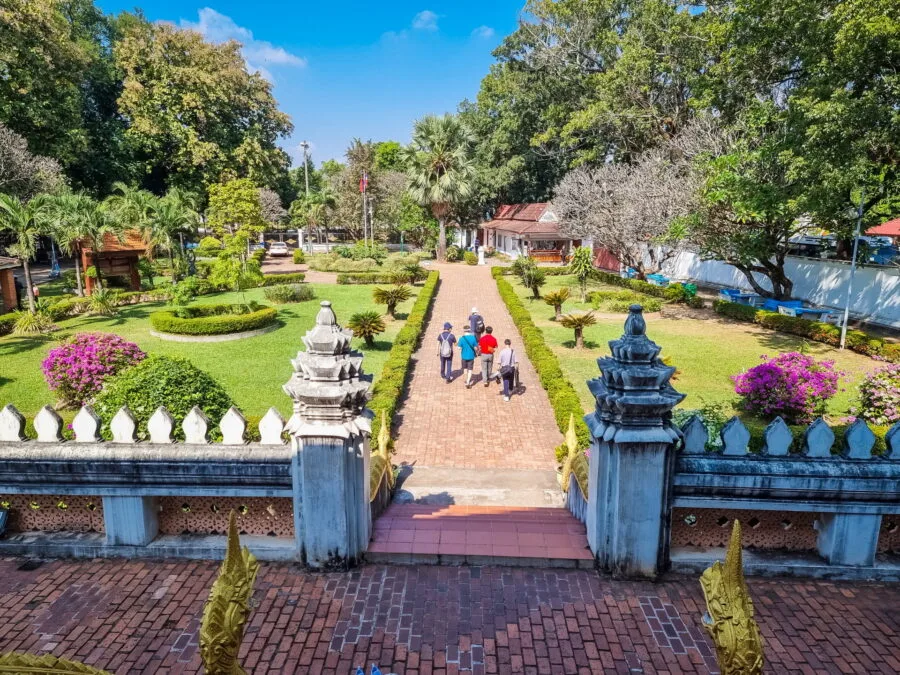 garden view surrounding vat phra keo museum vientiane