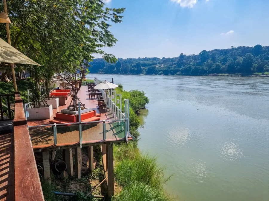 Mekong River Moon view camping near Vientiane