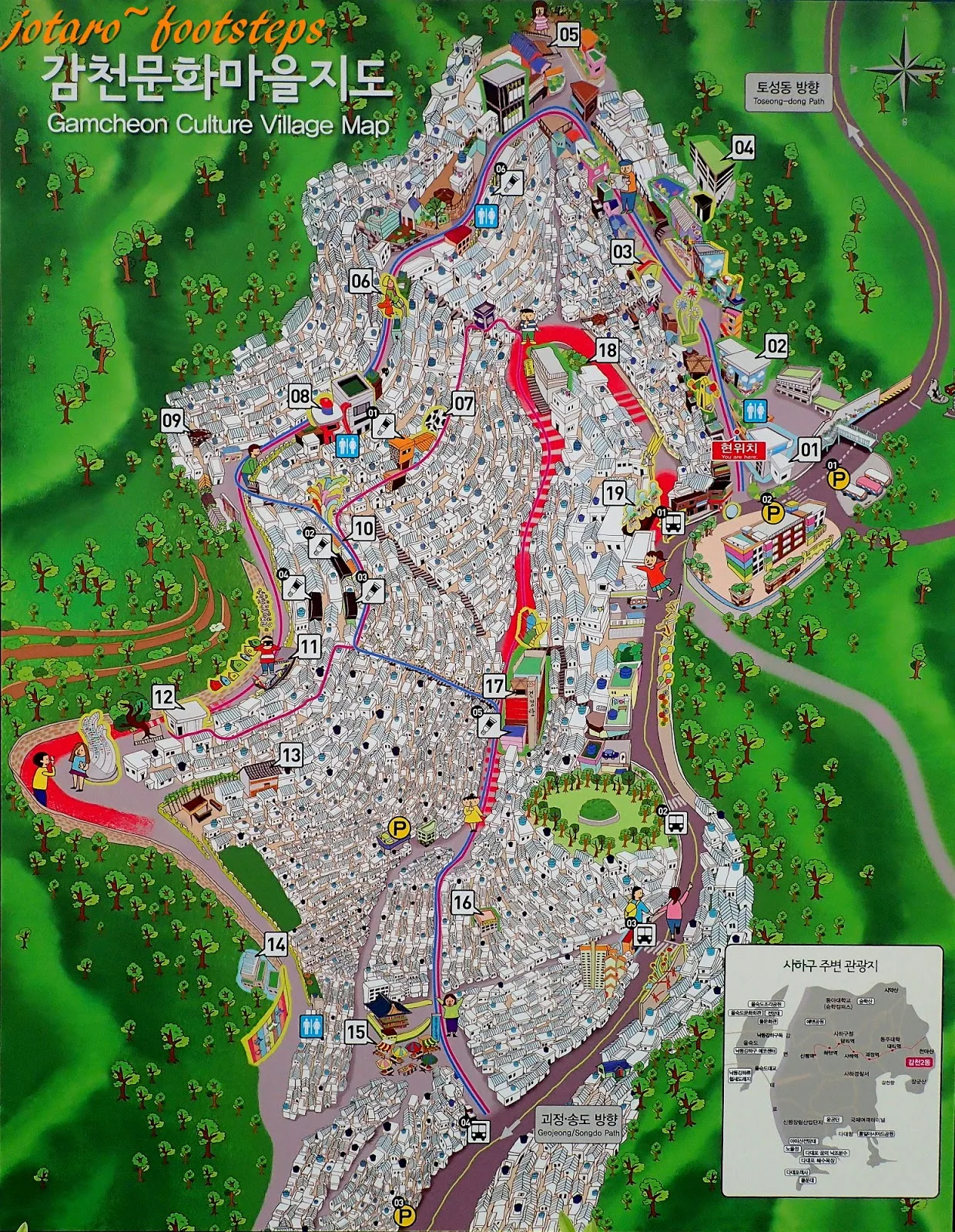 map of Gamcheon Culture Village Busan South Korea