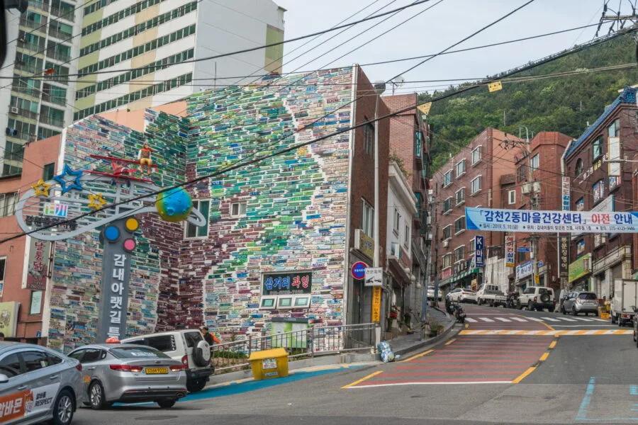 decorated buildings near gamcheon culture village busan