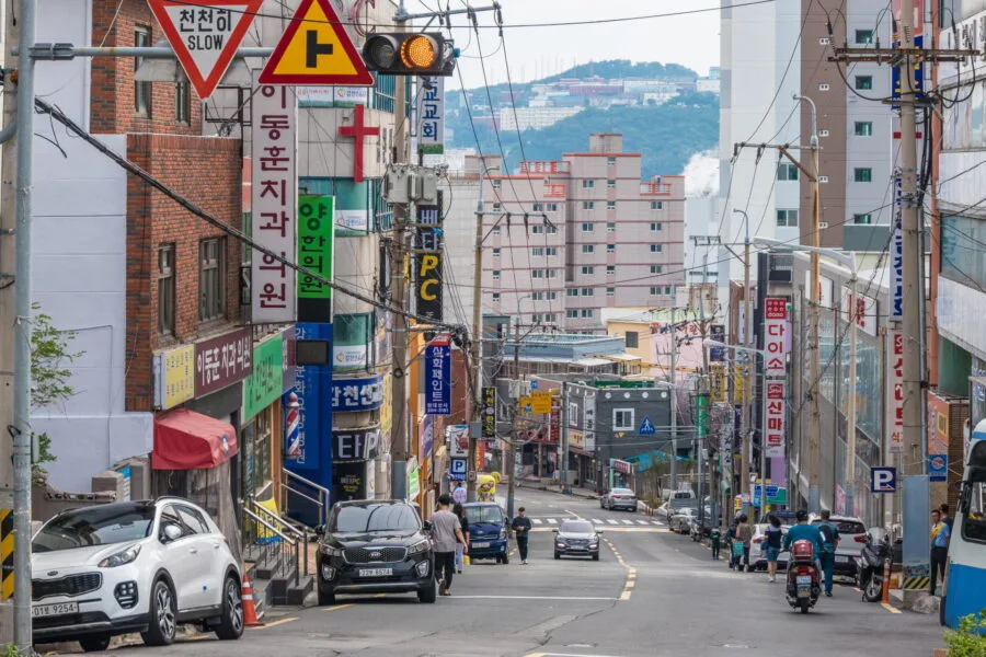 street near gamcheon culture village busan