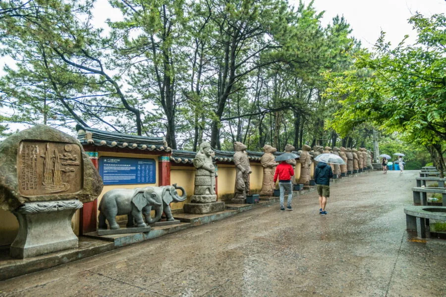 alley statues zodiac temple Haedong Yonggungsa busan