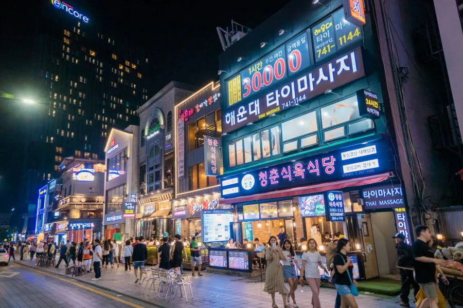 evening walk haeundae evening sand festival busan