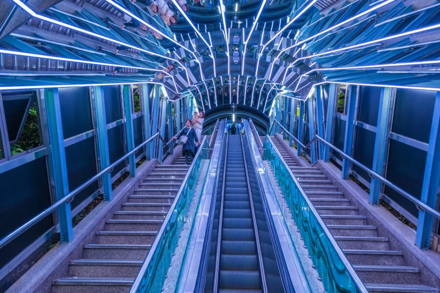 futuristic staircase yongdusan park busan